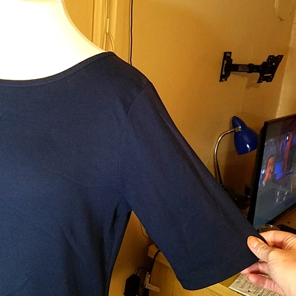 Jones New York Navy Blue XL Blouse w/ 1/2 Sleeves - Picture 6 of 7